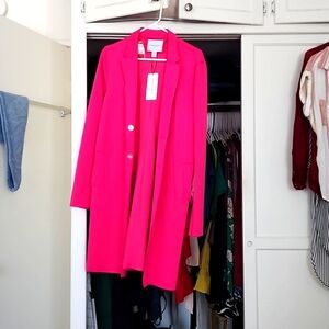Long hot pink coat